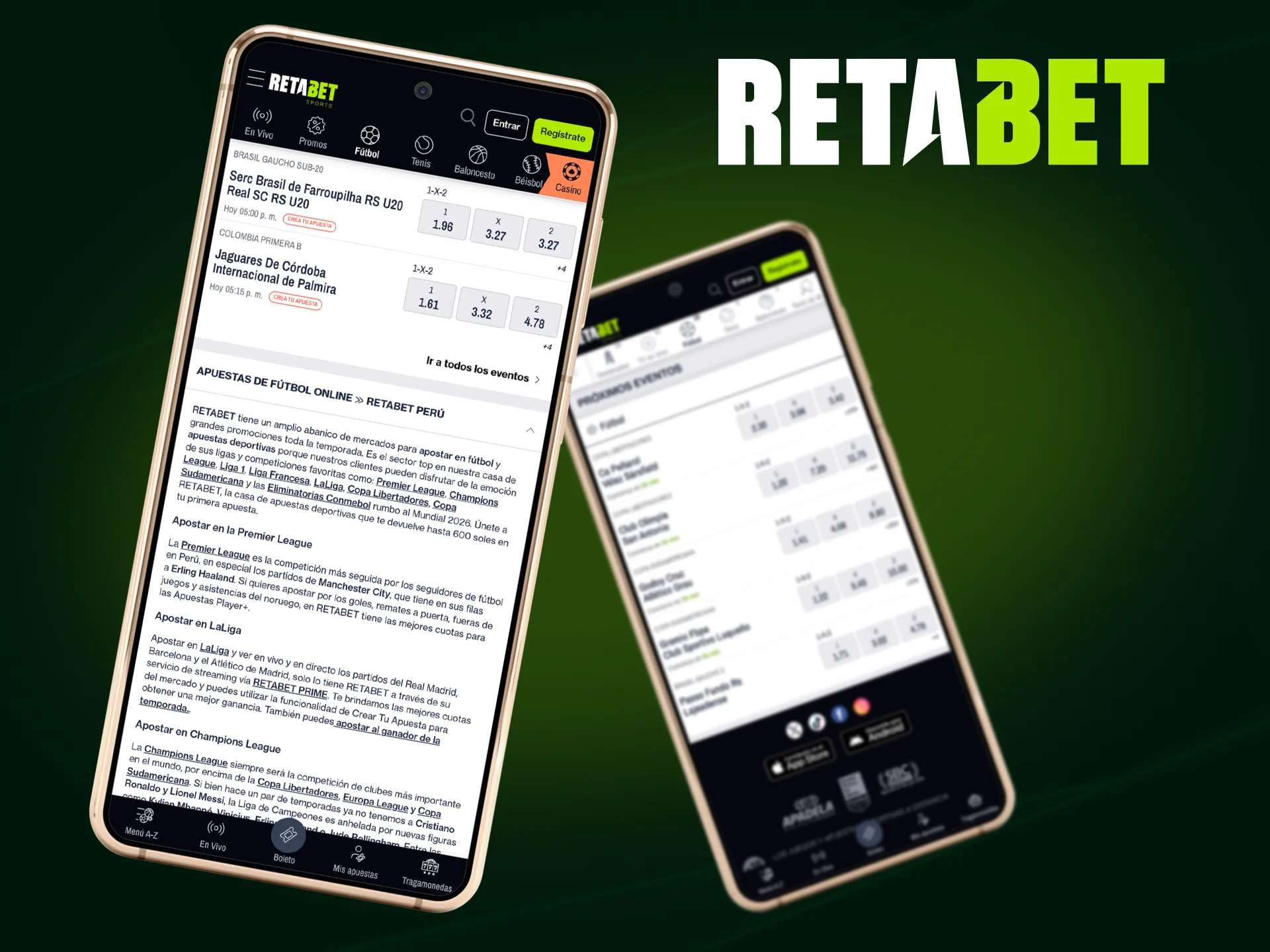 App oficial Retabet adaptada para jugadores peruanos con moneda local, idioma y ligas nacionales.