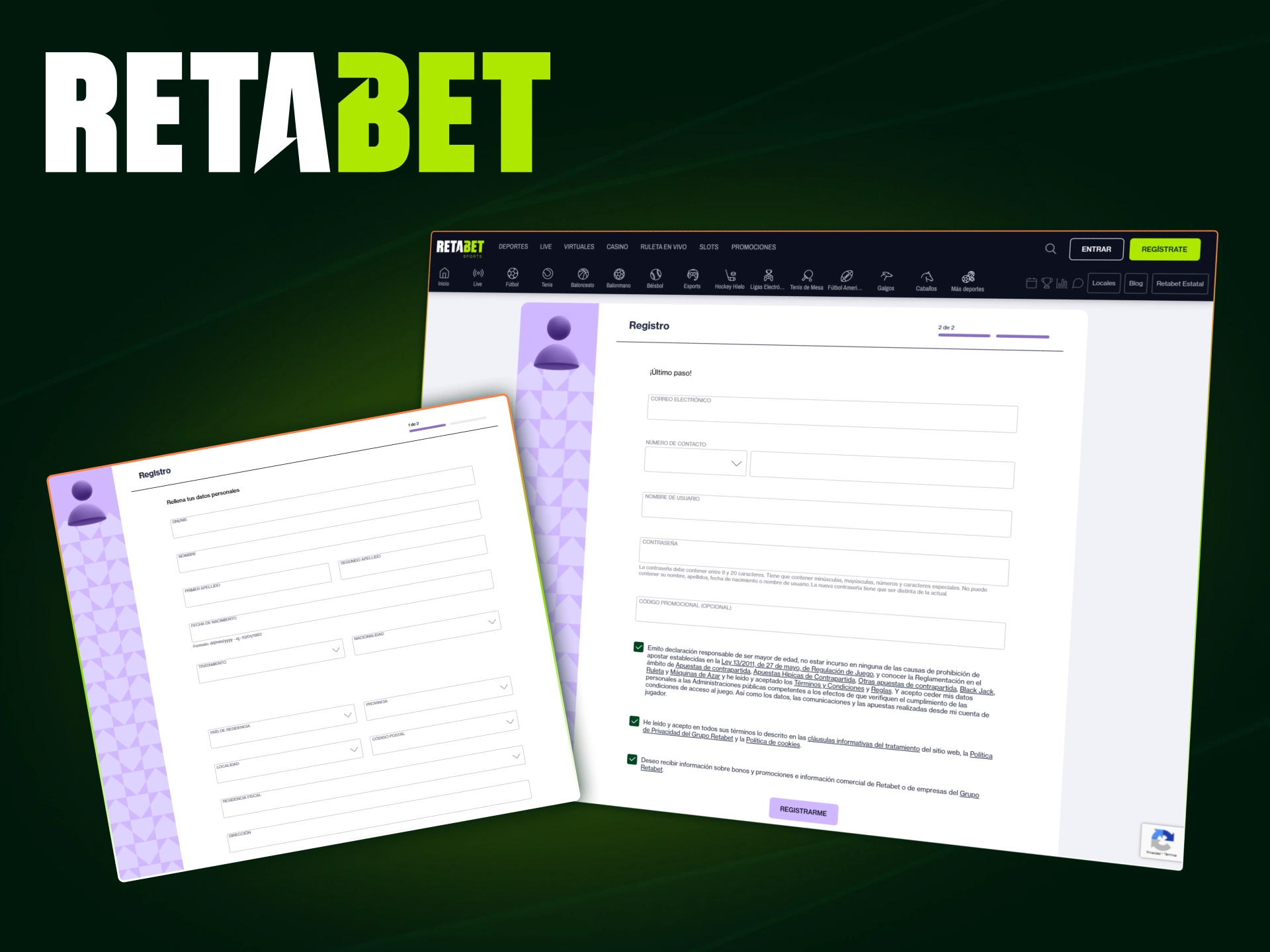 Registro rápido en Retabet para usuarios en Perú en el casino oficial Retabet.